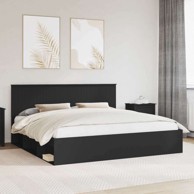 Okvir za krevet 200 x 200 cm čvrsto borovo drvo, crni