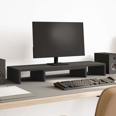 Podesivi stalak za monitor, 80 x 24 x 10.5 cm, drveni, crna