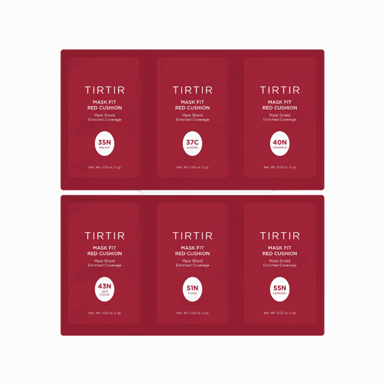 TIRTIR Probni set s 6 nijansi Mask Fit Red Cushion 6 Shades Trial Kit 35N-55N 6 x 1 g