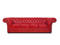 CHESTERFIELD Garnitura Winfield Basic Luxe Leather, 4-sjedišta, Red