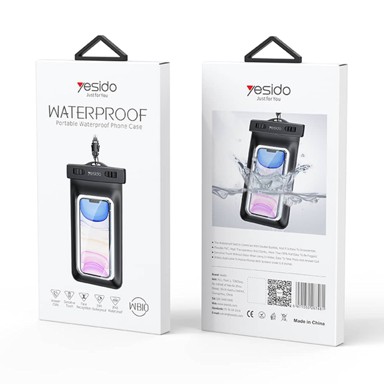 YESIDO Vodootporna torbica WB10 IPX8 za telefon, crna