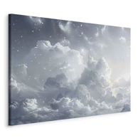 Slika Astralni mir, zvijezde razasute iznad nježnih oblaka, 90x60 cm