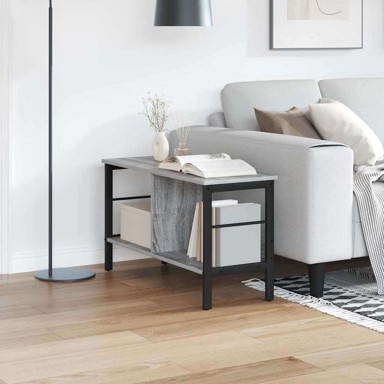 Polica, 82 x 32 x 47 cm, konstruirano drvo, siva sonoma