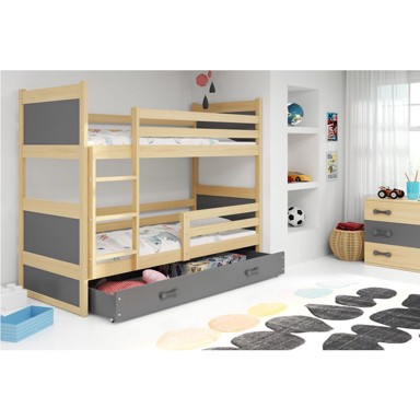 BMS Krevet Rico na kat + ladica, 200×90 cm, PINE grafit