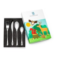 ZILVERSTAD Dječji pribor za jelo 4 kom Forest Animals, od nehrđajućeg čelika, srebrna