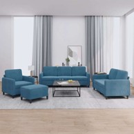 4-dijelna sofa garnitura baršun, plava