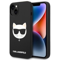 KARL LAGERFELD Maska Silicone Choupette Head, iPhone 14 Plus 6.7, crna