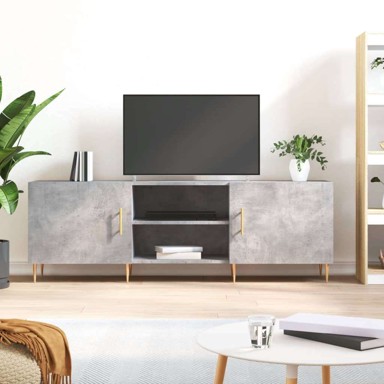 TV ormarić, 150 x 30 x 50 cm, konstruirano drvo, beton sivi