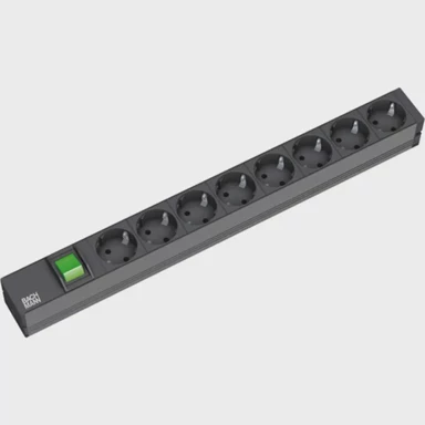 BACHMANN PDU razdjelnik Basic, 8 priključaka, 1U, 2 m, metal, crna
