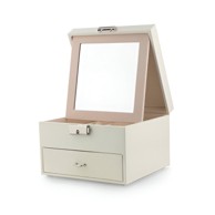 LIVEFY Kutija za nakit Glam, bijela, eko koža, 16 x 16 x 11 cm