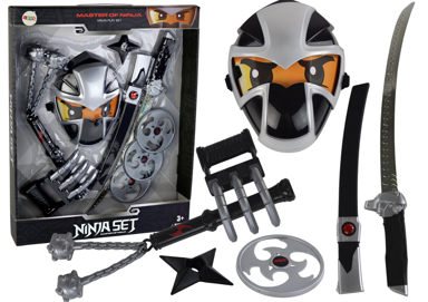 Set Ninja Warrior mač, maska, shuriken, diskovi, kandže, šaka, višebojno