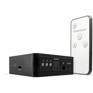 LINDY Audio preklopnik 70482, 3-portni, Toslink, crni