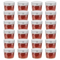 Staklenke za džem sa srebrnim poklopcima 24 kom 110 ml