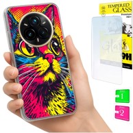 Maskica za Realme 14 Pro+ 5G / 14 Pro Plus 5G, s foto tiskom, sa zaštitnim staklom