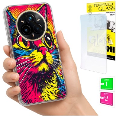 Maskica za Realme 14 Pro+ 5G / 14 Pro Plus 5G, s foto tiskom, sa zaštitnim staklom