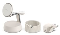 BELKIN Punjač UltraCharge Pro WIZ040kqSD, bežični, Qi2, 25W, magnetski 3-u-1, s napajanjem, bijeli
