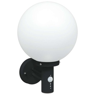 Vanjska zidna lampa sa senzorom nehrđajući čelik, crna 