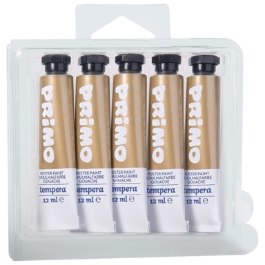 Boja tempera 12 ml, set 5 boja, zlatna