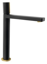 SAPHO Miješalica za umivaonik KAISA, visoka, 235 mm, mat crna, mat zlatna