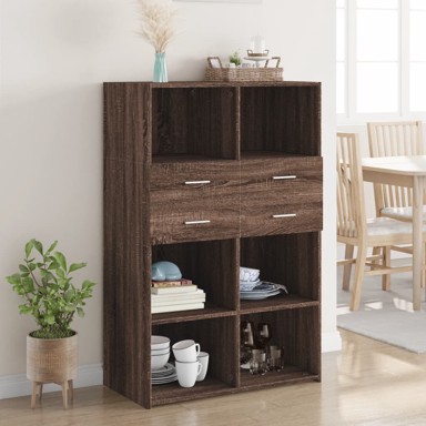 Visoka komoda boja hrasta 80 x 42,5 x 124 cm konstruirano drvo