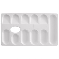 EDUCA Slikarska paleta, pravokutna, 23 x 13 cm, 11 posudica, bijela