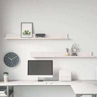 Zidne police 2 kom 110 x 11 x 9 cm masivna borovina, bijela