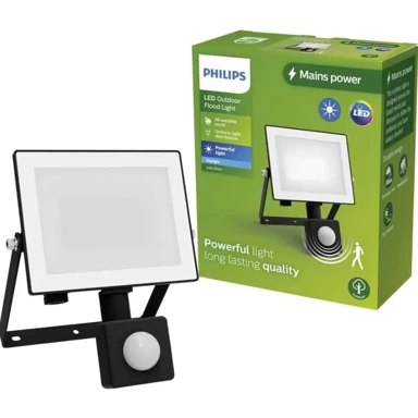 PHILIPS Vanjski zidni reflektor Lois sa senzorom, 20 W, 5000 K, crna
