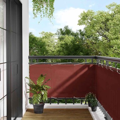 Balkonska pregrada 75 x 1000 cm, 100% poliester oxford, terakota
