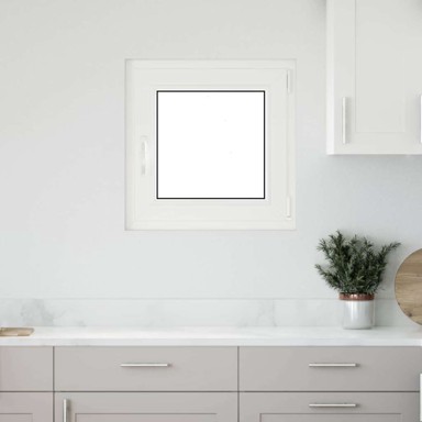 Prozor za podrum Risor 60 x 60 cm, PVC i staklo, dvostruki sloj, naginjanje i okretanje desno, bijela