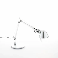Stolna svjetiljka Tolomeo Micro, siva, aluminij, E14, s postoljem