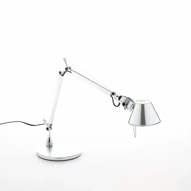 Stolna svjetiljka Tolomeo Micro, siva, aluminij, E14, s postoljem