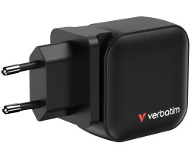 VERBATIM Punjač Mini GaN, zidni, 70W, PD, QC 3.0, 2x USB-C, 1x USB-A