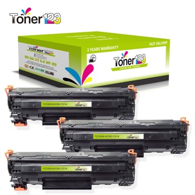 TONER123 Komplet Canon 737 / CRG-737 / i-SENSYS MF211,212,216,217,226,229,231,232,237,244,247,249, 3 × crna