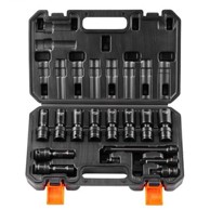 VEVOR Set udarnih nasadnih ključeva, 14 kom, 3/8 inča, metrički 10-19 mm