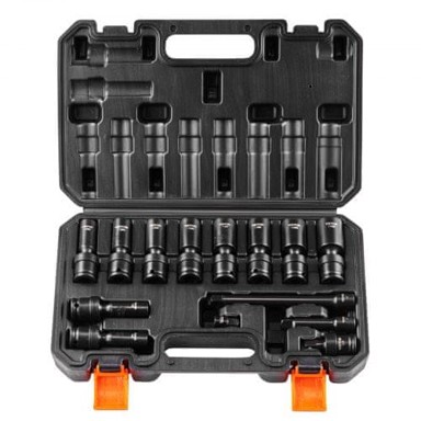 VEVOR Set udarnih nasadnih ključeva, 14 kom, 3/8 inča, metrički 10-19 mm
