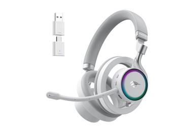 HAVIT Gaming slušalice Fuxi-H8, bežične i žične, Bluetooth 5.2, 2.4 GHz, 30 h baterija, RGB, bijele