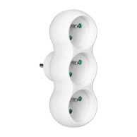 ORNO Razdjelnik snowman 3 x 2P+Z, središnji utikač, bijeli