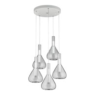 CINQUE Bijela LED viseća svjetiljka sa staklenim sjenilom ø 55 cm Cipera 