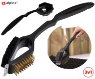 ALPINA Četka za roštilj 3 u 1, 38 cm, crna