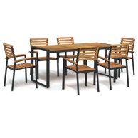 Vrtna garnitura 7-dijelni blagovaonski set bagrem i metal 180 cm, bez boje