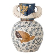 BLOOMINGVILLE Vaza ručno oslikana od kamenine Hezha, visina 23,5 cm