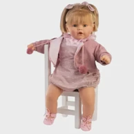 BERBESA Lutka Baby Dulzona ružičasti bodi i jaknica 62 cm
