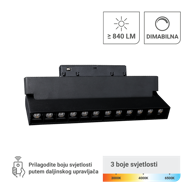 GREEN TECH LED magnetna svjetiljka Mt03-20-12W-3Cct 12 W, crna