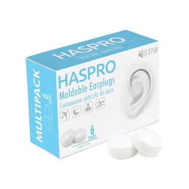 HASPRO Silikonski čepići za uši Mold6 bijeli, 12 kom