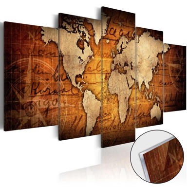 Slika na akrilnom staklu Acrylic prints – Bronze map I 100x50