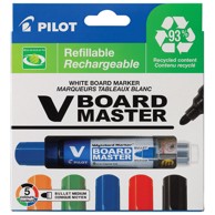 STAEDTLER PILOT Marker za bijelu ploču V Board Master Begreen WBMA-VBM-M-S5-BG, 2,3 mm, 5 boja, blister