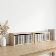 Stalak za CD-ove, 2 kom., 40 × 17 × 17 cm, hrast Sonoma