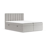 MAISON DE RÊVE Boxspring krevet Novento 160x200 cm s podnicom i prostorom za pohranu, svijetlo sivi