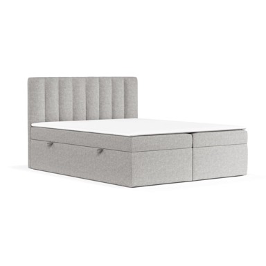 MAISON DE RÊVE Boxspring krevet Novento 160x200 cm s podnicom i prostorom za pohranu, svijetlo sivi
