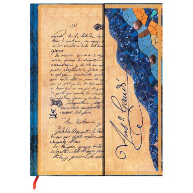 PAPERBLANKS Notes midi, 12,5 × 18 cm, crte, 72 lista, magnet, Gaudi The Manuscript of Reus (PB9780-8)